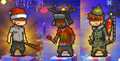 Christmas Cashier, Mechanic, and Welder's skins as seen in Christmas event's shop.